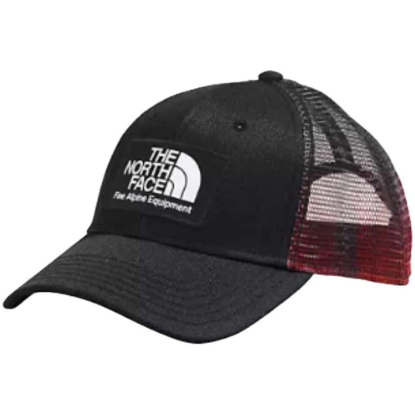 The North Face Mudder Trucker Hat in TNF Black/Fiery Red, a stylish accessory for casual wear.