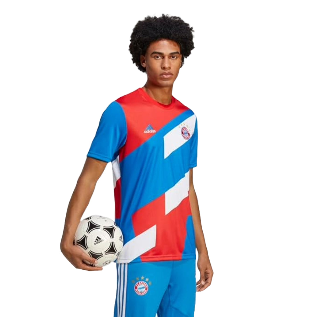 adidas Men's FC Bayern Pre-Match Jersey in team colors.