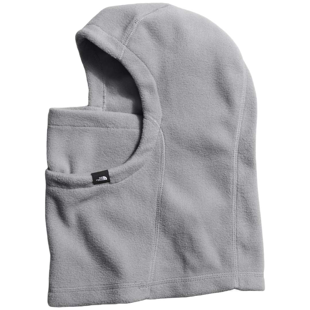 A close-up view of a North Face Kids Glacier Balaclava in vibrant colors, designed to keep children warm and protected in cold weather.