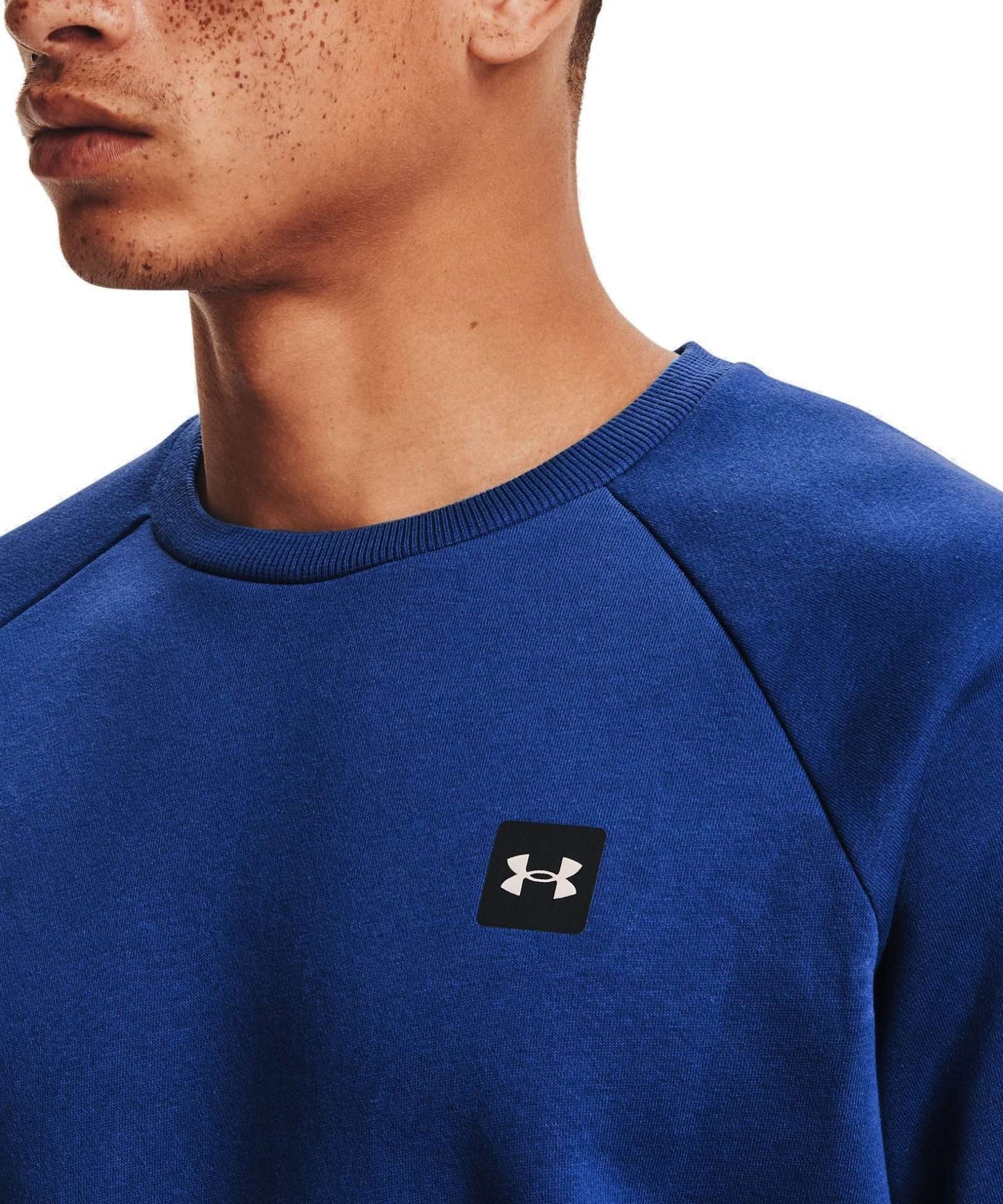 Under Armour Men's UA Rival Fleece Crew 1357096-432 Tech Blue / Onyx White