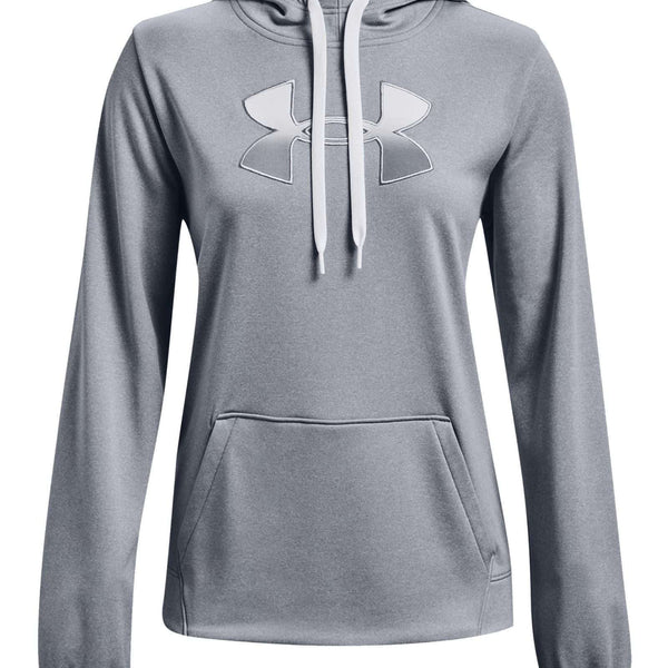 Under Armour Women's Armour Fleece® Big Logo Gradient Flock Hoodie 1365910-035 Steel Light Heather / White
