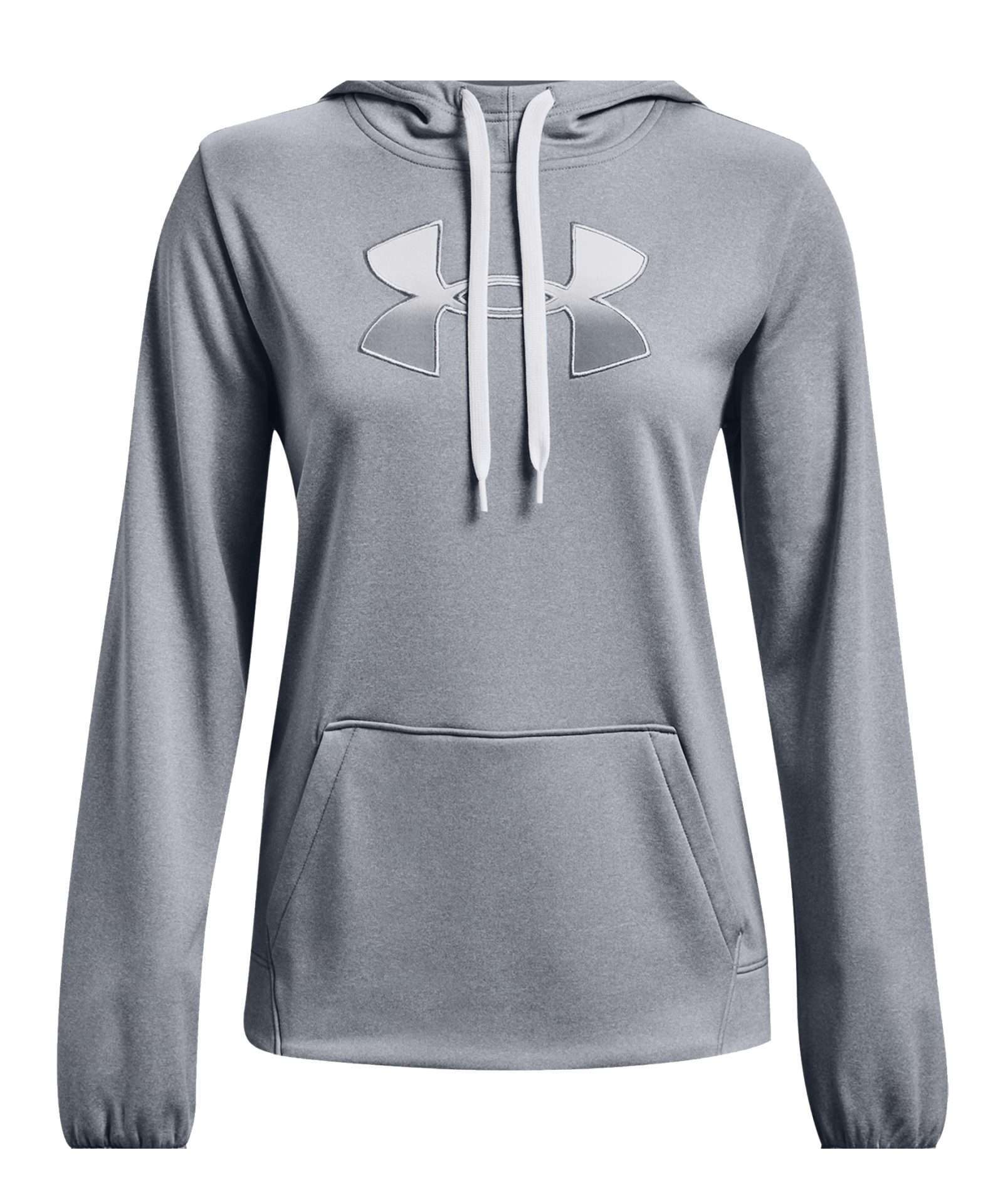 Under Armour Women's Armour Fleece® Big Logo Gradient Flock Hoodie 1365910-035 Steel Light Heather / White
