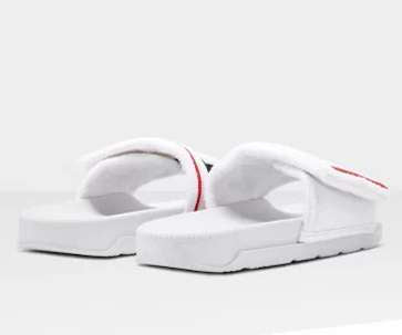 Hunter Women's Original Terry Towelling Logo Adjustable Slides - White (WFD1035MAS)
