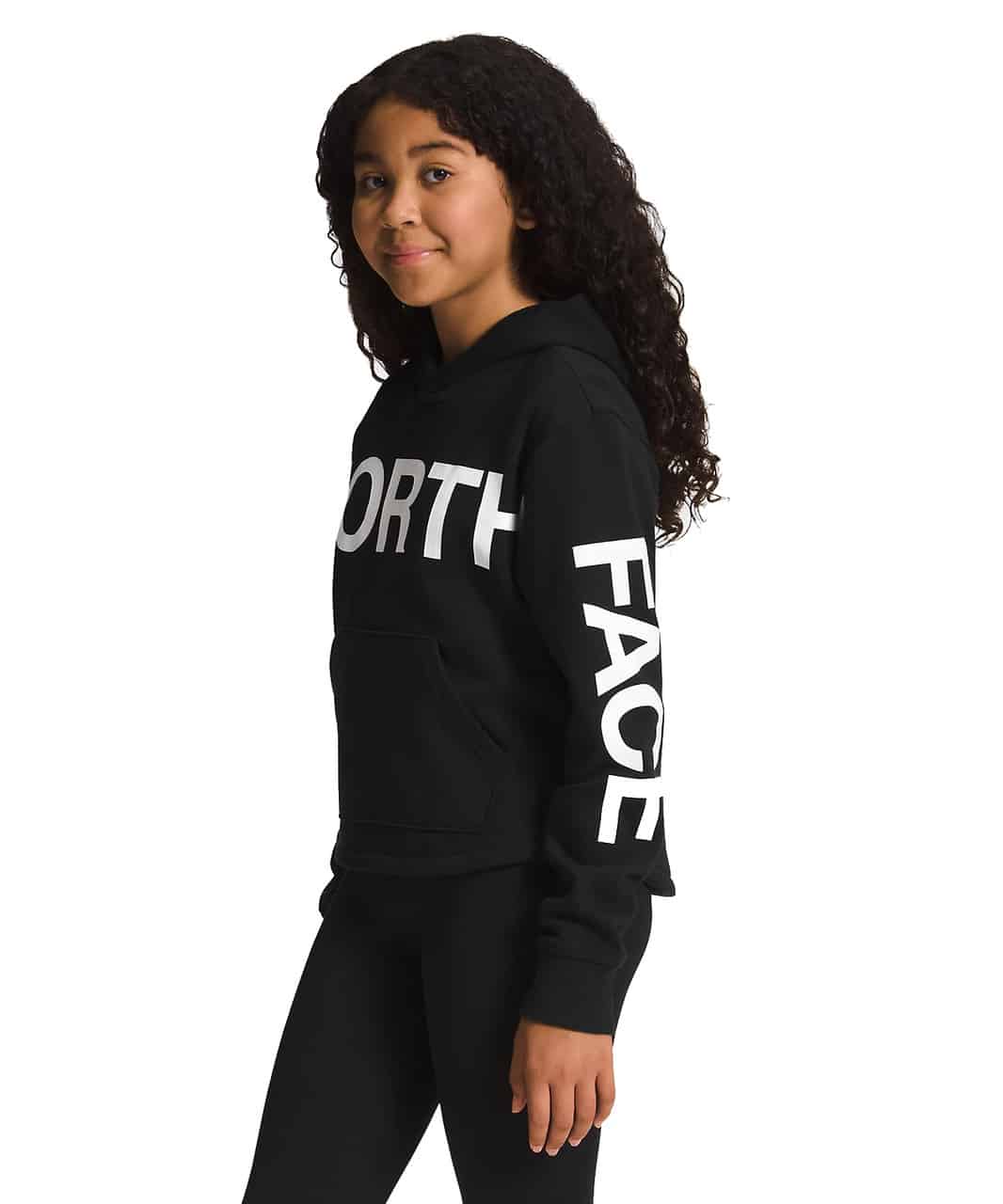 The North Face Girls’ Camp Fleece Pullover Hoodie - TNF Black/TNF White