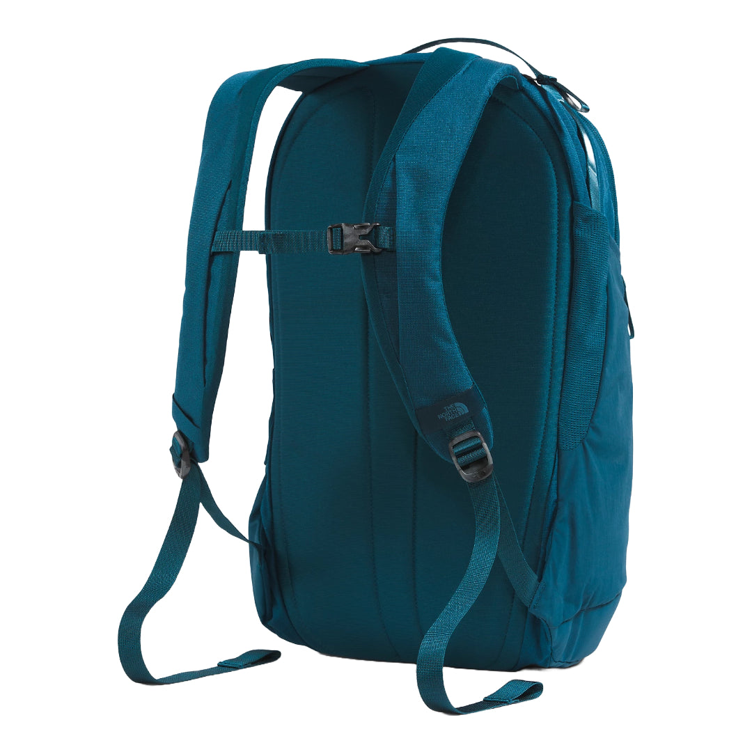 The North Face Women’s Isabella Backpack 3.0 in black, featuring a sleek design, multiple compartments, and adjustable shoulder straps.