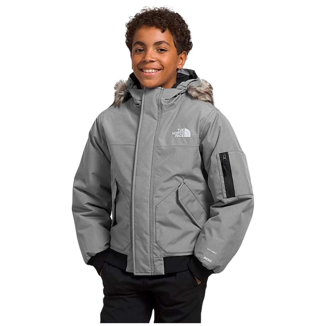 A warm and stylish winter jacket for boys, perfect for cold weather adventures.