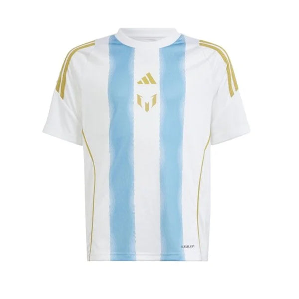 adidas Youth Messi Short Sleeve T-shirt in bold colors, celebrating the legendary soccer player's style and skill.