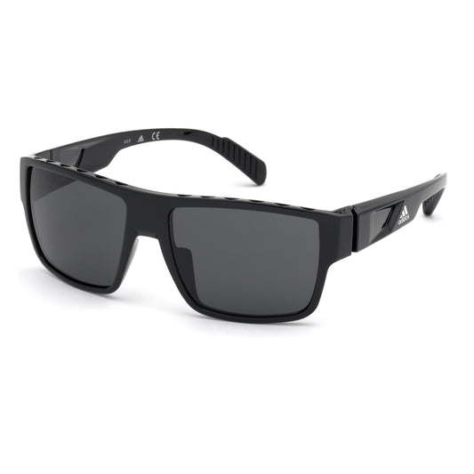 adidas Men's Injected Sun Glasses SP0006 in black, featuring sleek design, UV protection lenses, and durable construction.