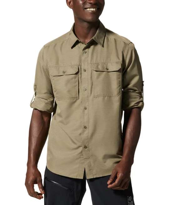Mountain Hardwear Men's Canyon Long Sleeve Shirt 1648751 397 Stone Green