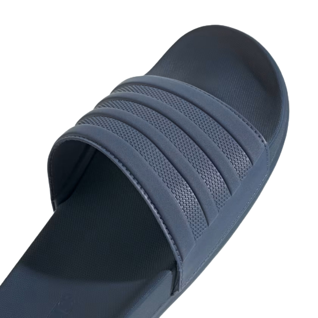 adidas Adilette Comfort Slides - Stylish black slides with contoured footbed, perfect for casual comfort and on-trend summer fashion.