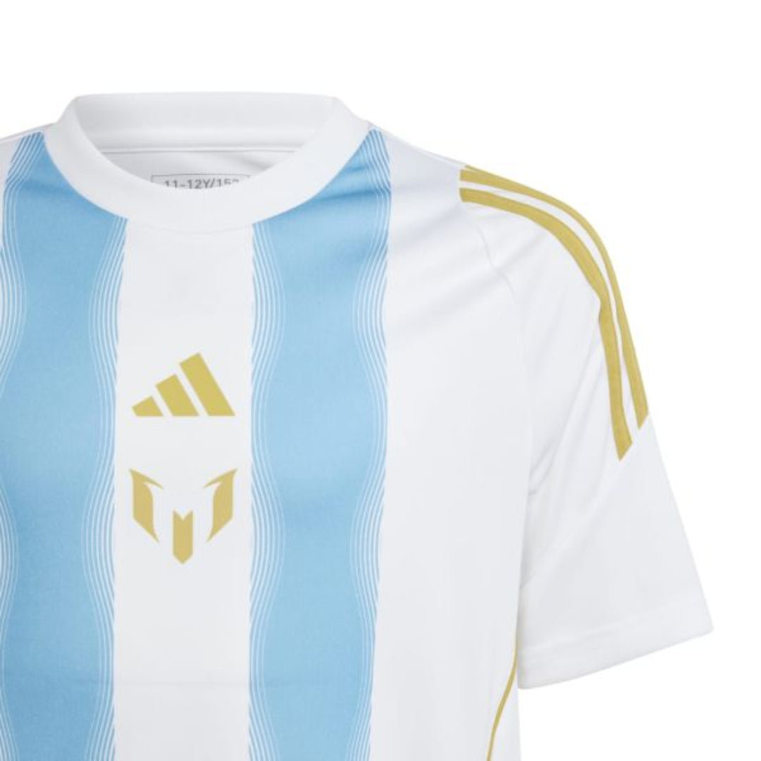 adidas Youth Messi Short Sleeve T-shirt in bold colors, celebrating the legendary soccer player's style and skill.