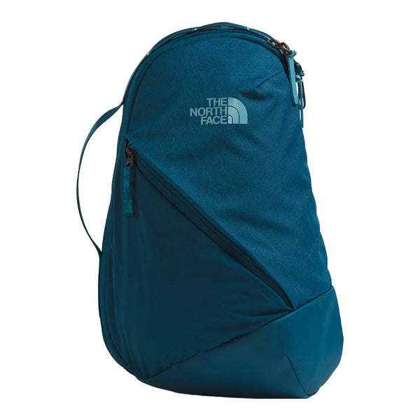 The North Face Isabella Sling Bag in black, featuring a compact design with multiple compartments and an adjustable strap.