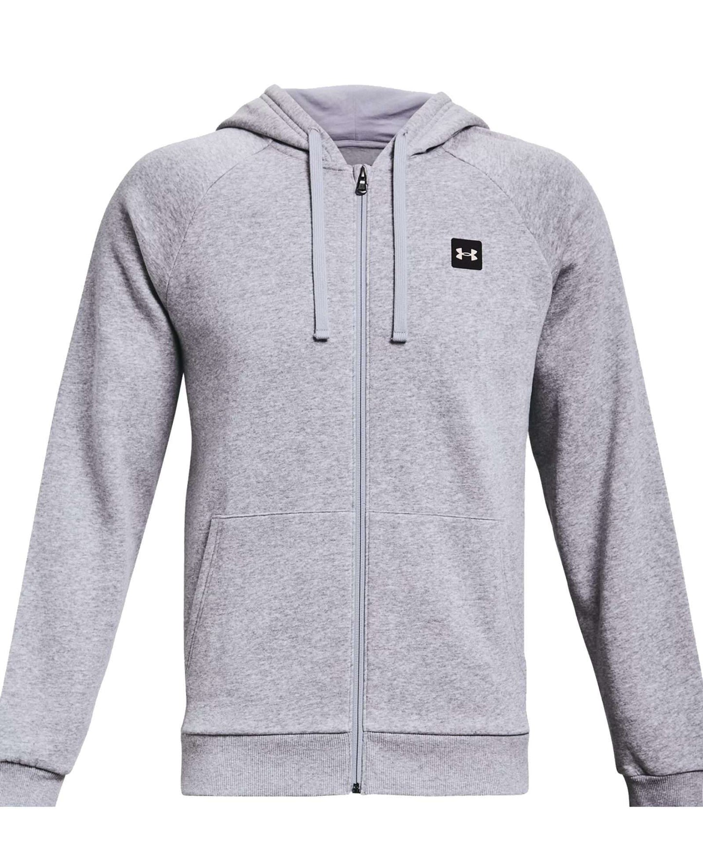 Under Armour Men's Rival Fleece Full-Zip Hoodie 1357111-011 Mod Gray Light Heather / Onyx White