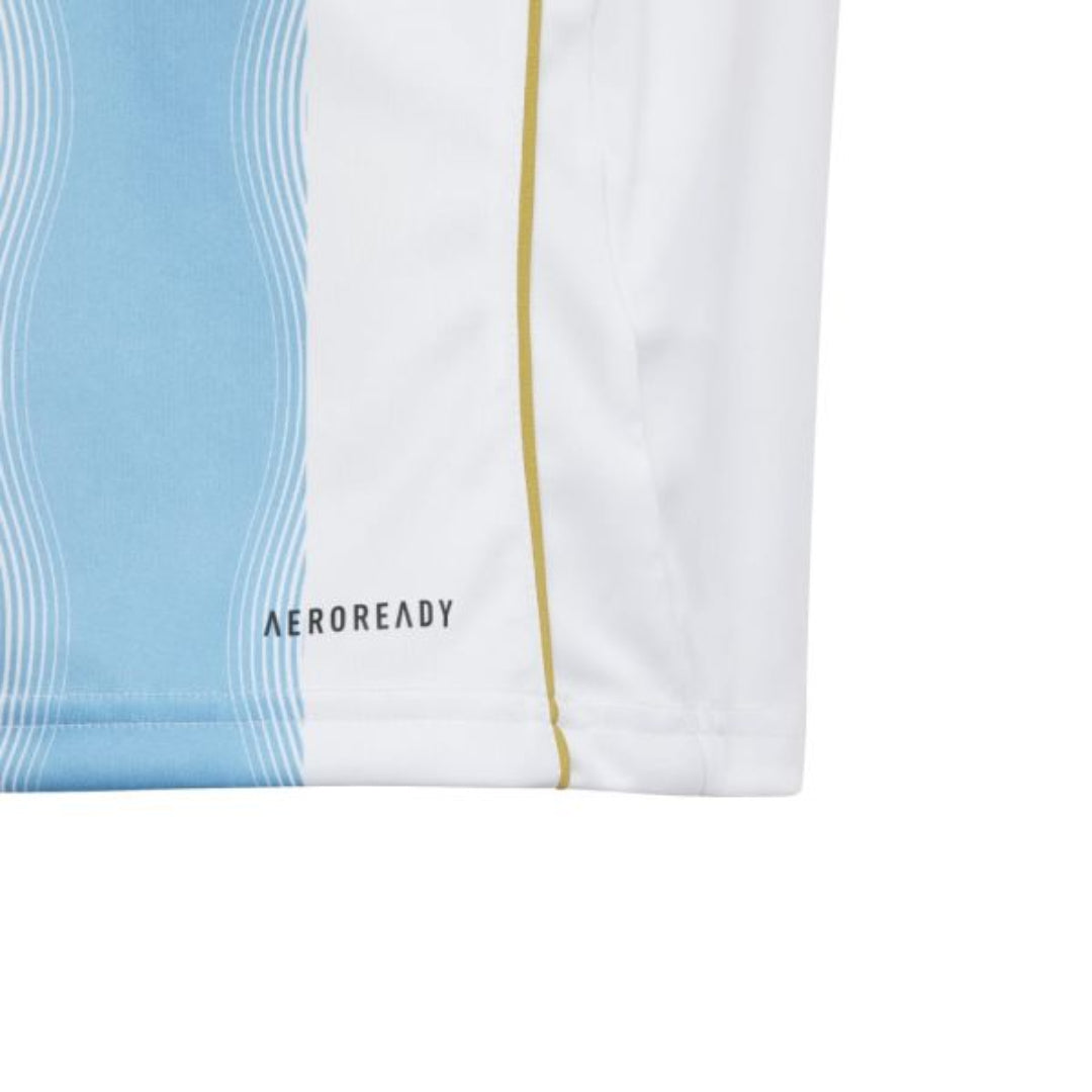 adidas Youth Messi Short Sleeve T-shirt in bold colors, celebrating the legendary soccer player's style and skill.