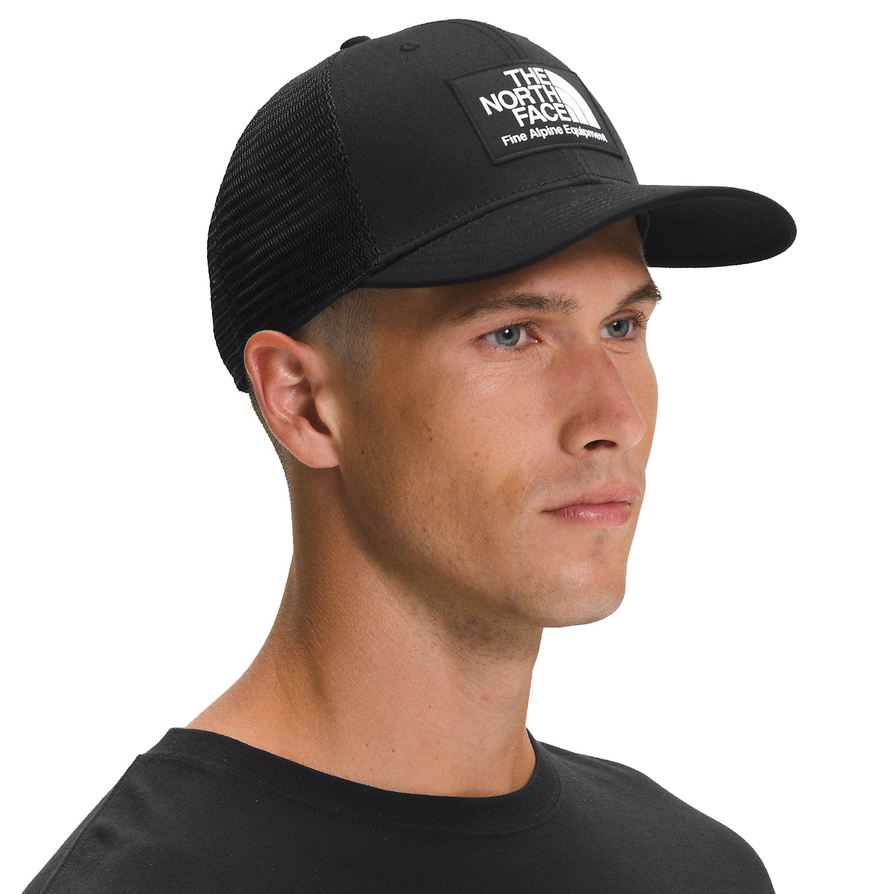 The North Face Unisex Deep Fit Mudder Trucker Hat: Classic trucker hat with deep fit and adjustable snapback closure in Black