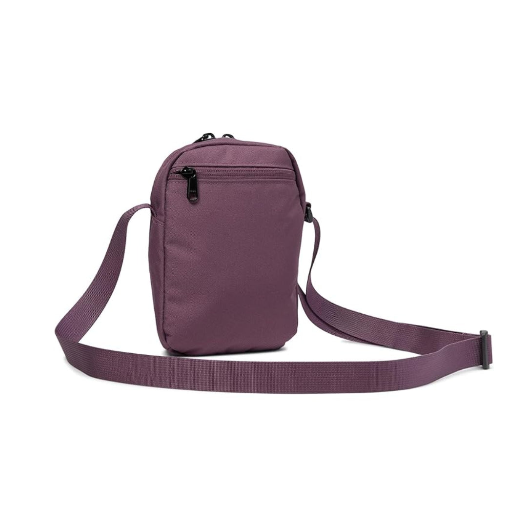 The North Face Jester Crossbody in black, featuring a compact design with multiple compartments and an adjustable strap.