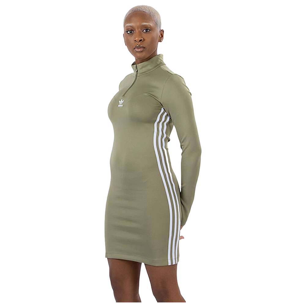 adidas Originals Women Adicolor Classics Long Sleeve Dress with orbit green