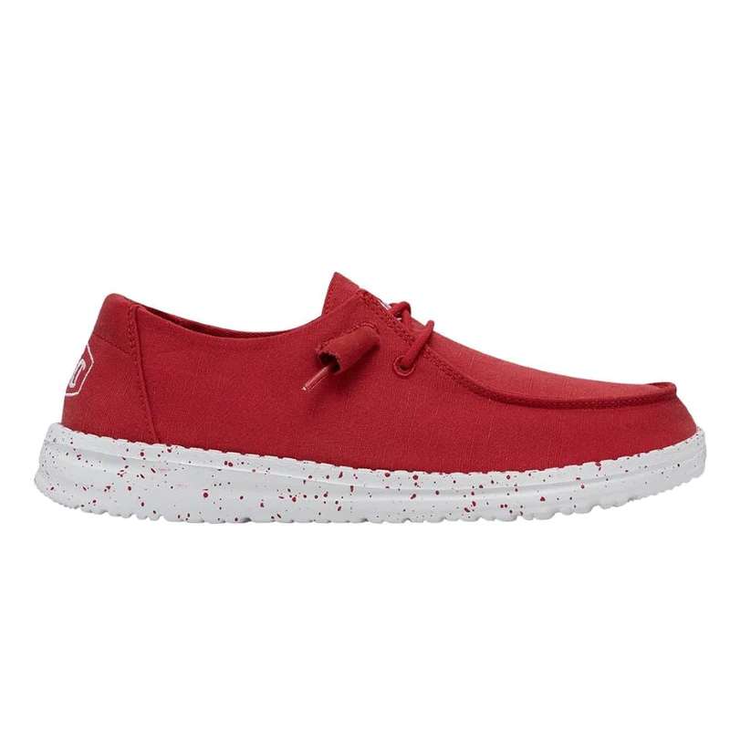 Hey Dude Women's Wendy Slub Canvas Shoes - Red