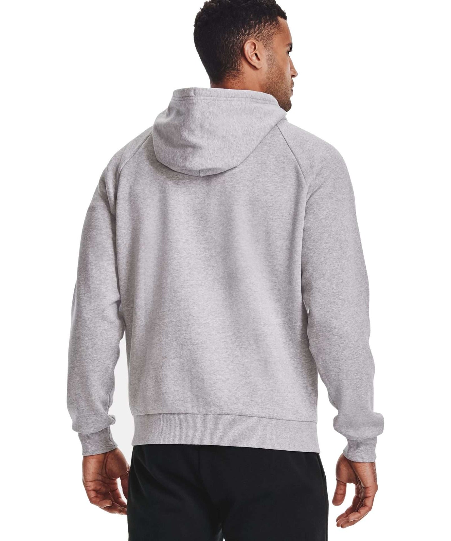 Under Armour Men's Rival Fleece Full-Zip Hoodie 1357111-011 Mod Gray Light Heather / Onyx White