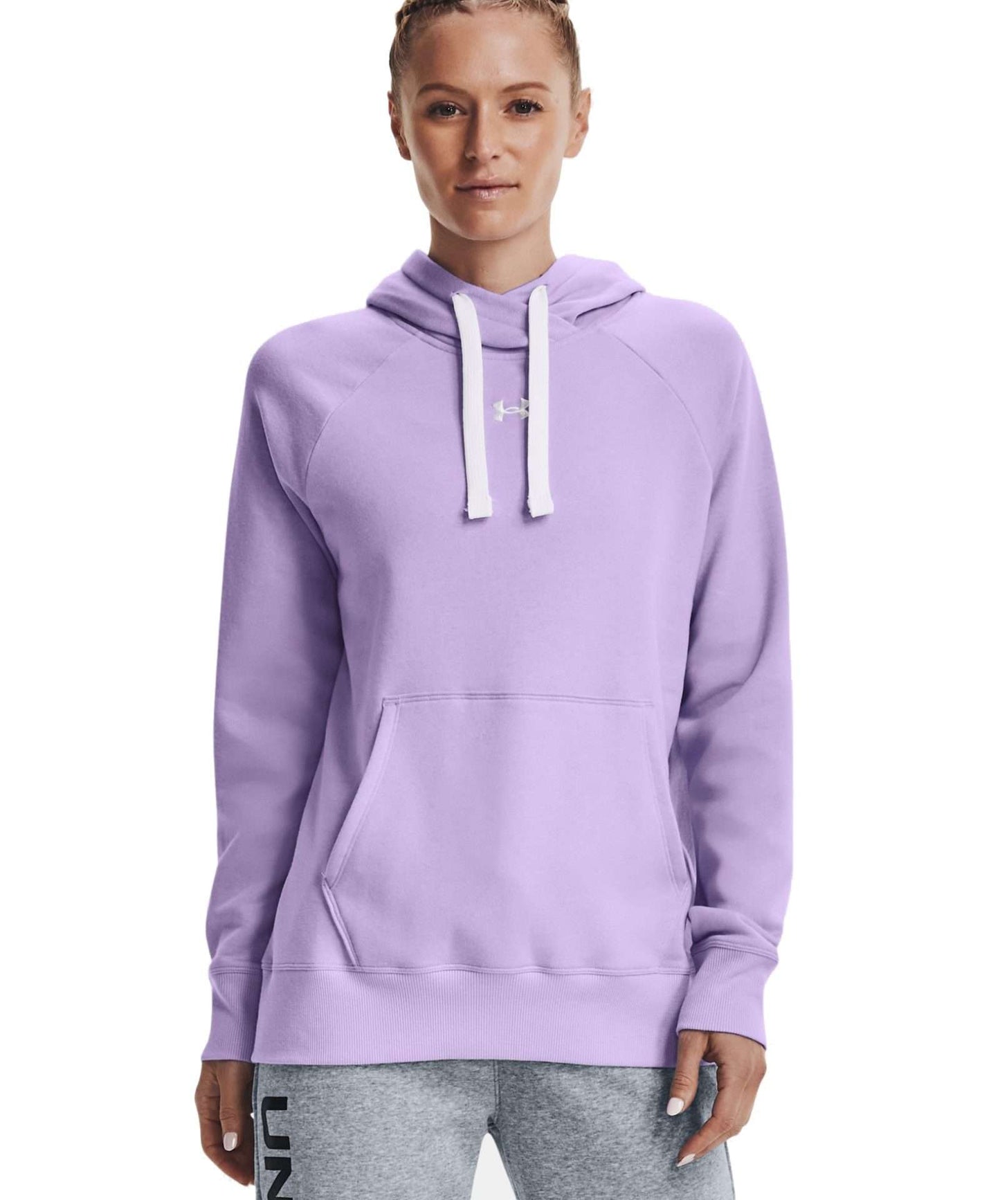 Under Armour Women's UA Rival Fleece HB Hoodie 1356317-532 Purple Tint / White