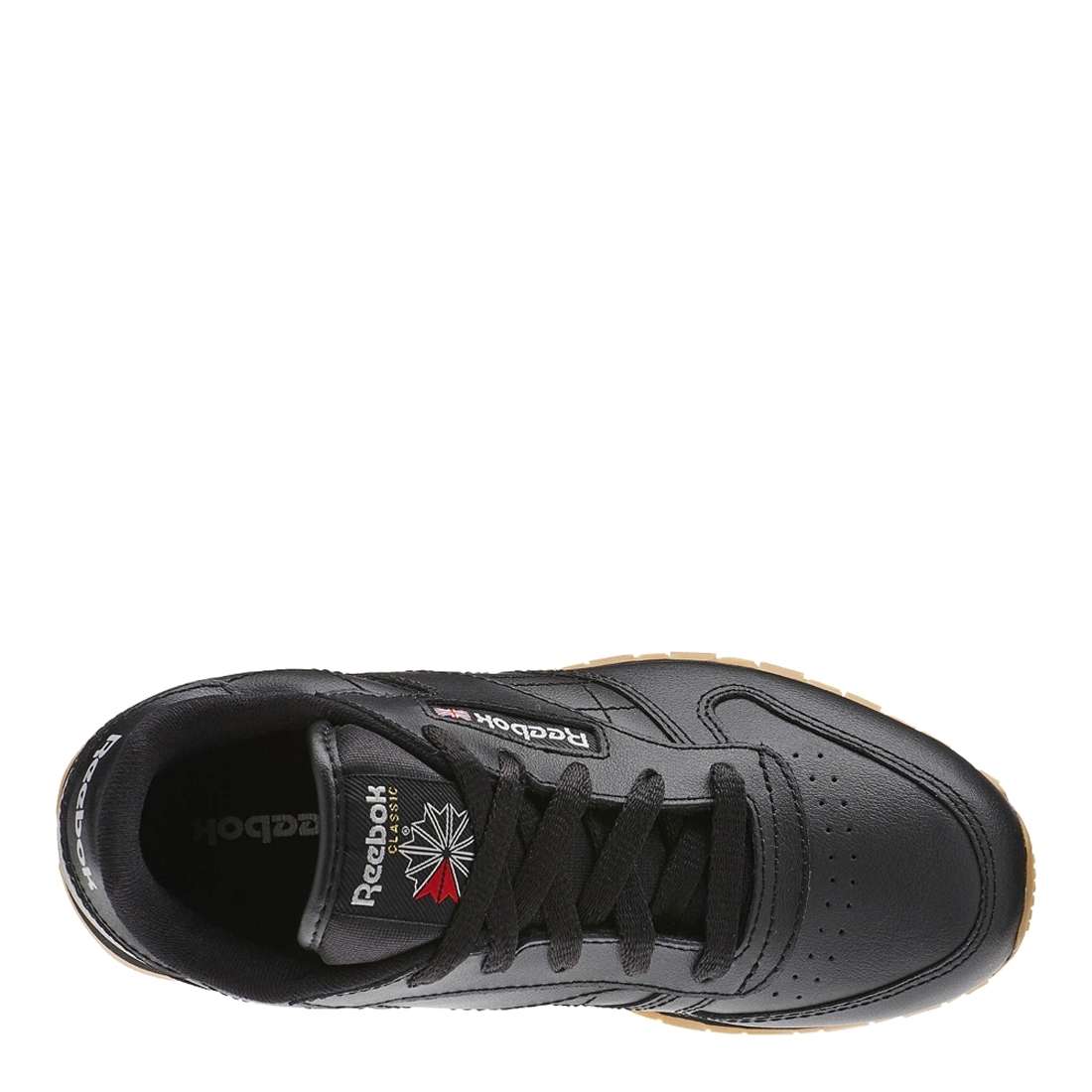 Reebok Kid's(Little Kids) Classic Leather Shoes,V69621,Black/Gum