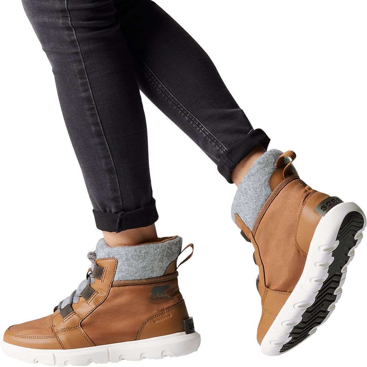 Sorel Women's Explorer II Carnival Felt Bootie NL4454-242 Velvet tan, blackened brown