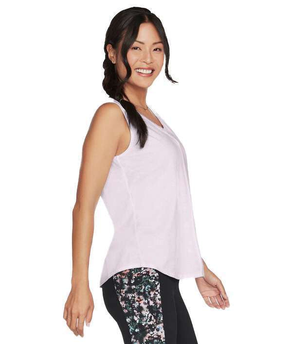 Skechers WOMEN'S Diamond Wash Hatha V-neck Tank W1TT128 PURPLE / LAVENDER
