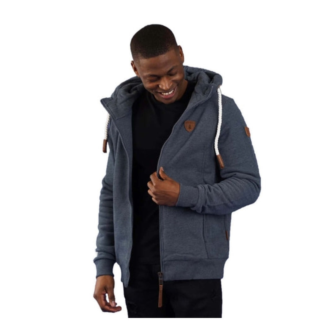 Wanakome Men's Zeus Zip Hoodie - Dark Heather Gray