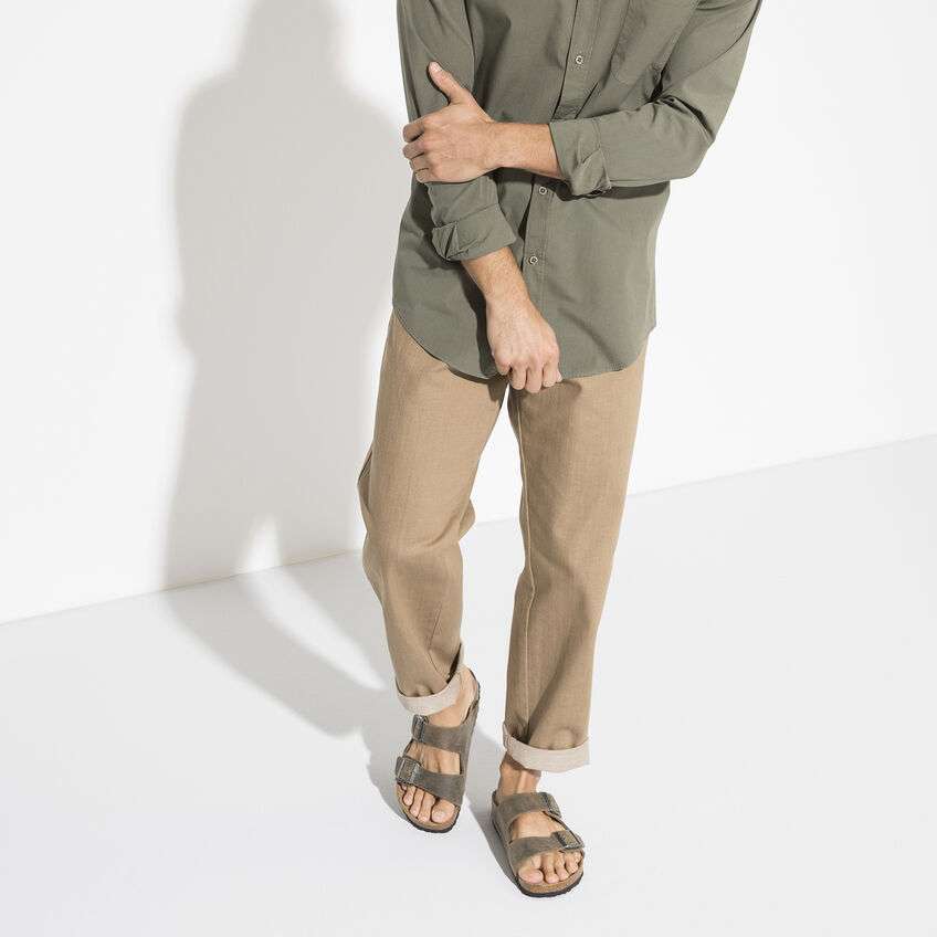 Birkenstock Arizona Soft Footbed Sandal in Faded Khaki