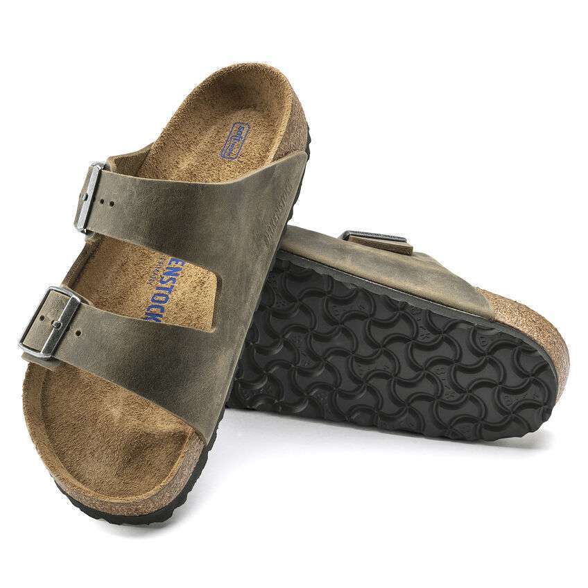 Birkenstock Arizona Soft Footbed Sandal in Faded Khaki