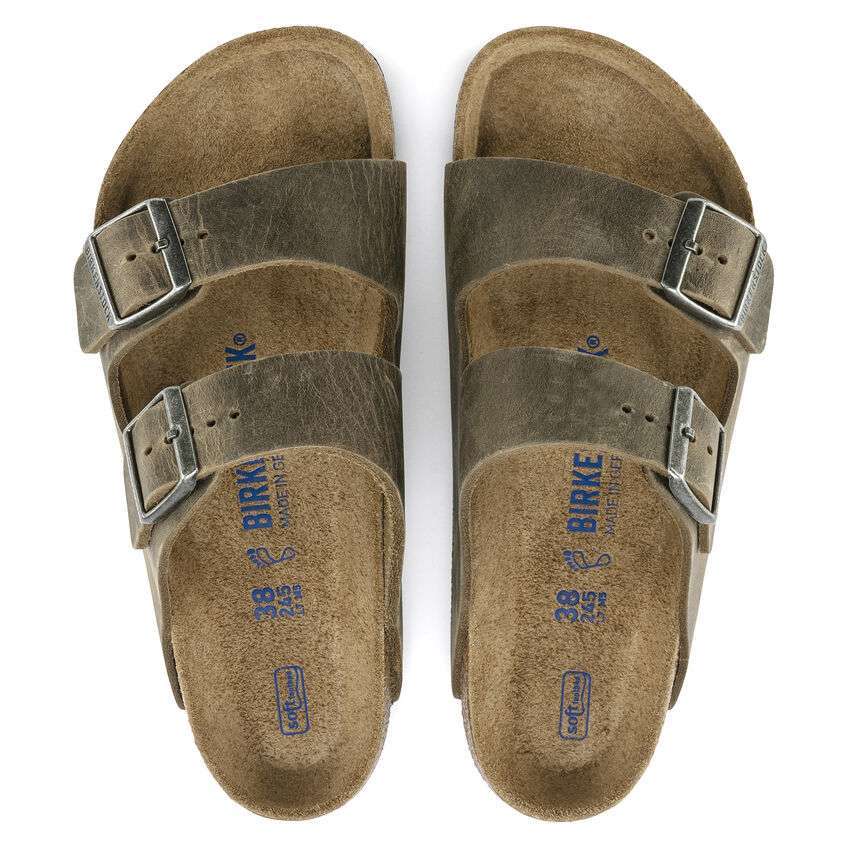 Birkenstock Arizona Soft Footbed Sandal in Faded Khaki