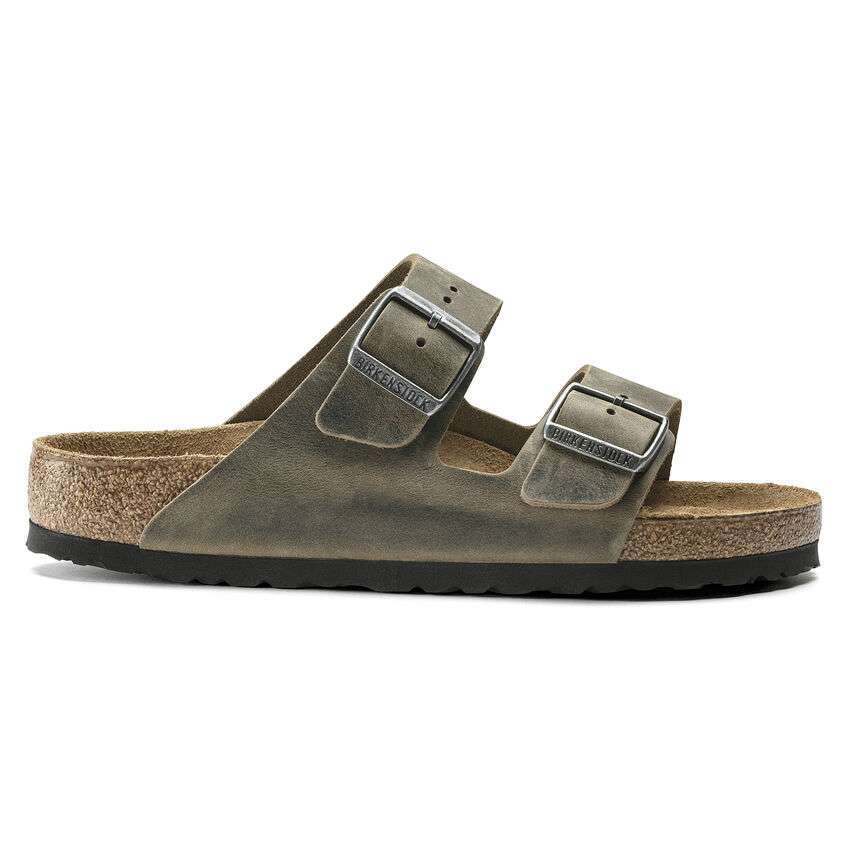 Birkenstock Arizona Soft Footbed Sandal in Faded Khaki