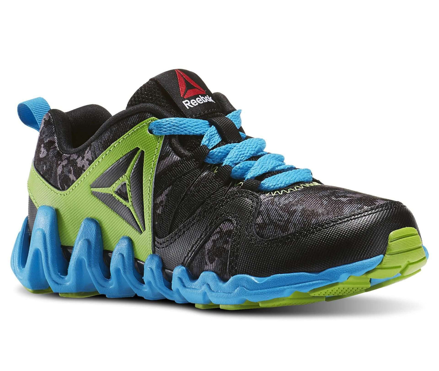 Reebok Kid's(Little Kid) Zig Big N' Fast Fire Shoes,AR1775,Black/Semi Solar Green/White