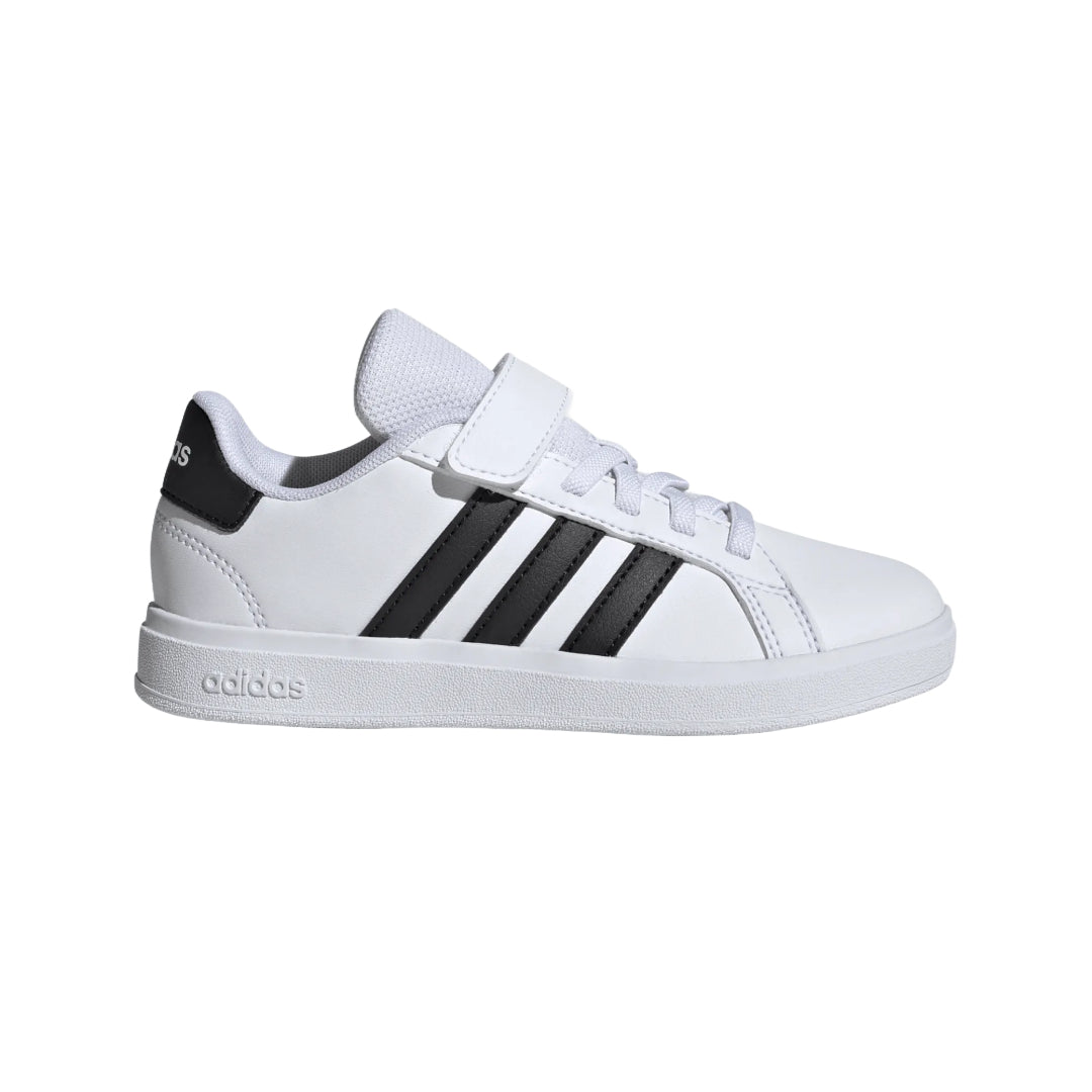 adidas Kids’ Grand Court 2.0 Sneakers in white with signature 3‑Stripes detailing and durable rubber outsole.
Ask ChatGPT