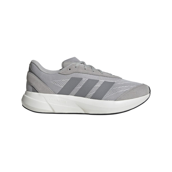 adidas Lightshift sneakers in grey with mesh upper, suede overlays, white midsole, and Three-Stripes branding