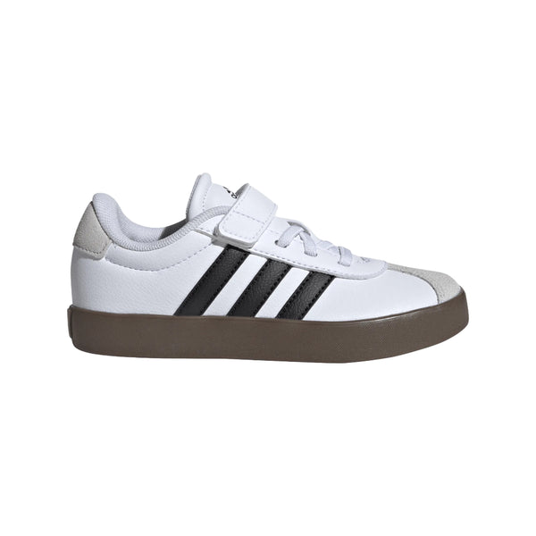 adidas VL Court 3.0 Elastic Lace Sneaker with suede‑like upper, elastic laces, hook‑and‑loop strap, and signature 3‑Stripes detailing.