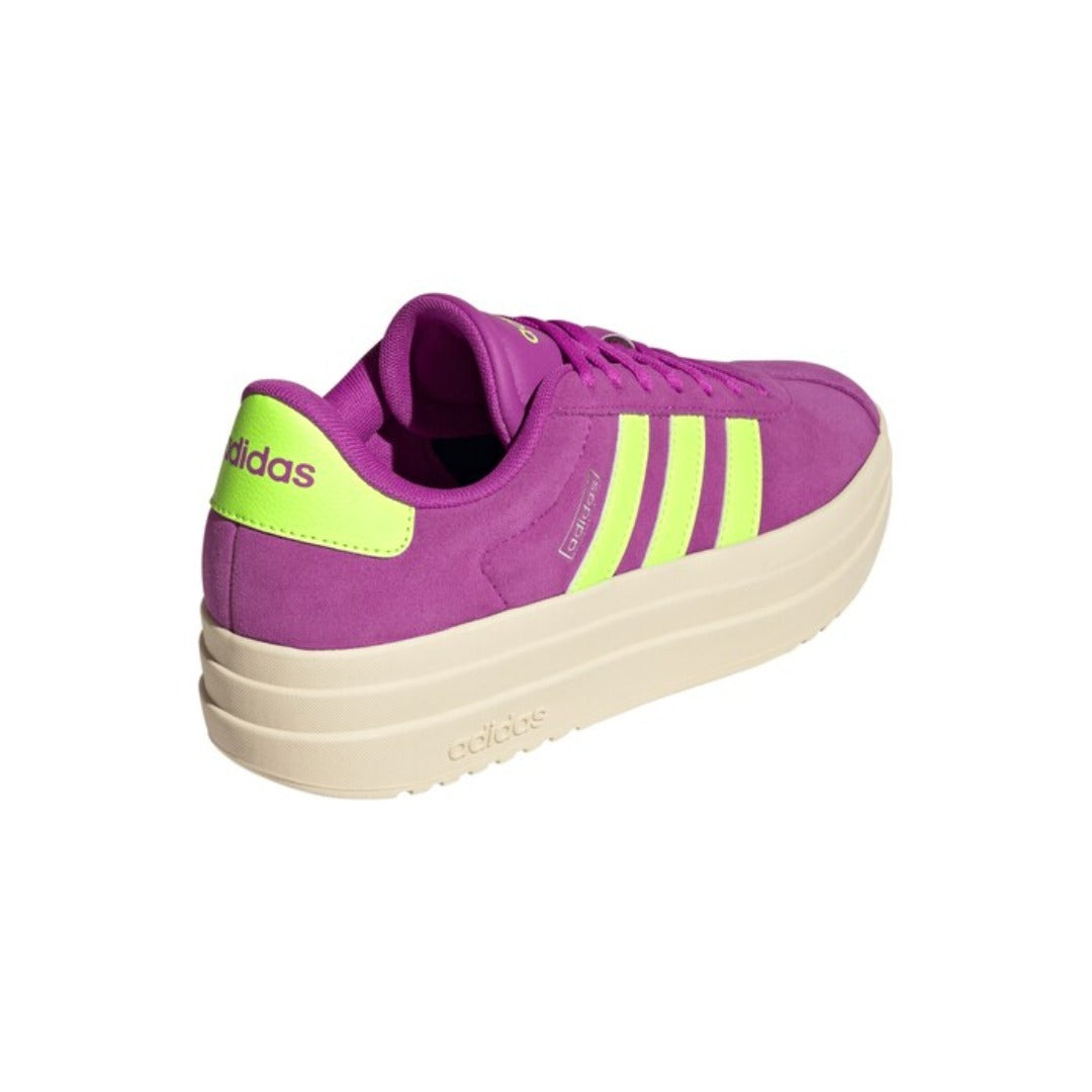 adidas Women's VL Court Bold (Flash Pink / Lucid Lemon / Silver Metallic)