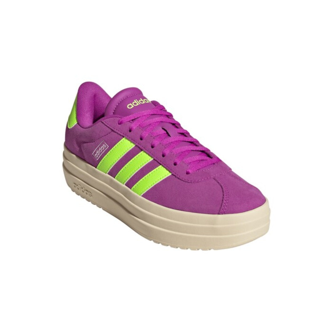 adidas Women's VL Court Bold (Flash Pink / Lucid Lemon / Silver Metallic)