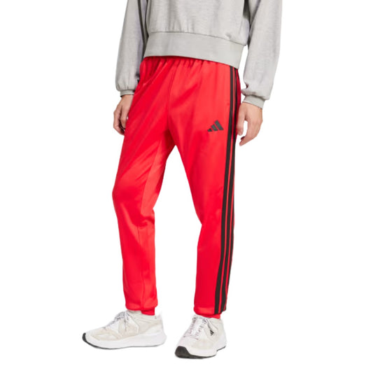adidas Men's 3-Stripes Tricot Regular Tapered Track Pants - Pure Ruby