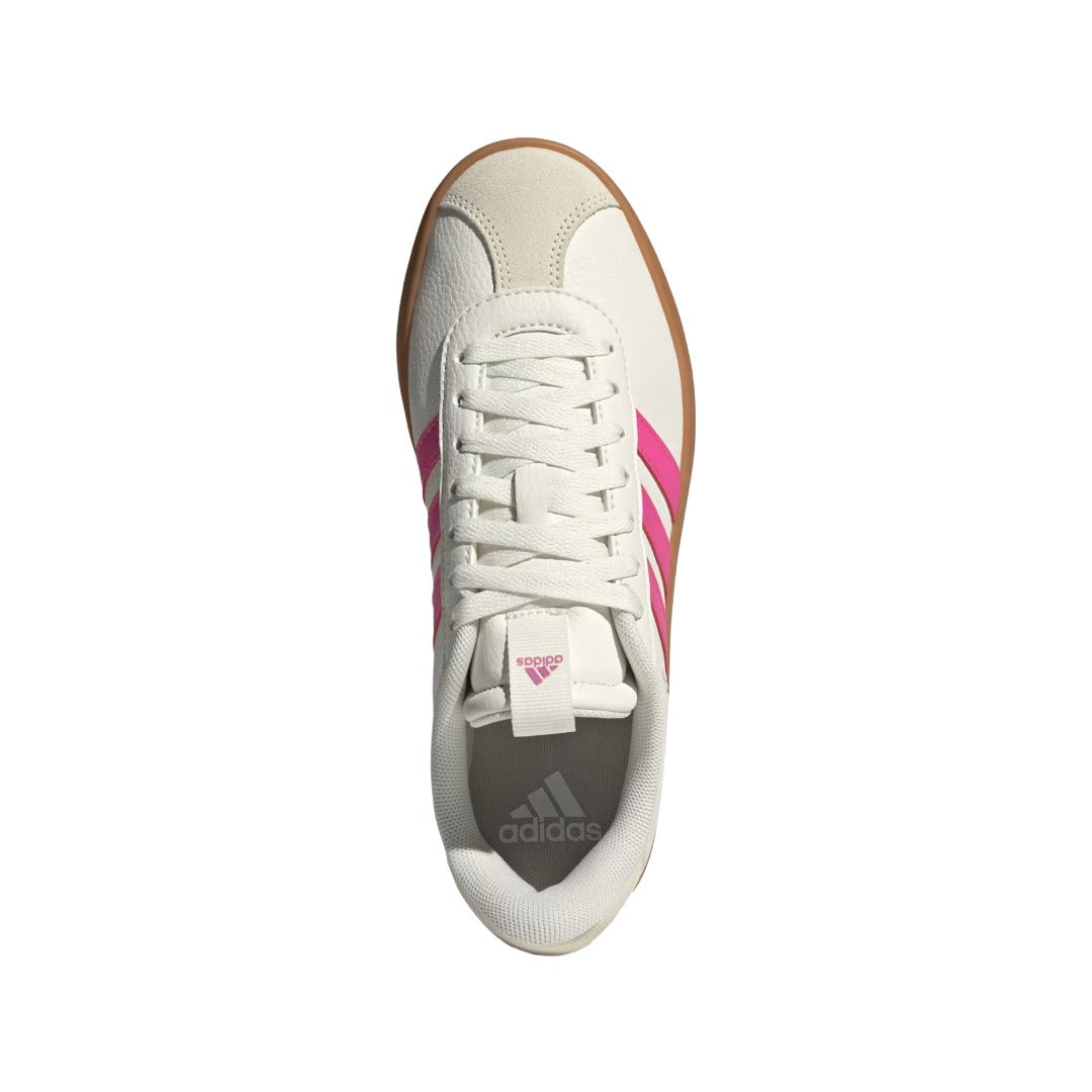 adidas Women's VL Court 3.0 Shoes - Core White / Pulse Magenta / Gold Metallic