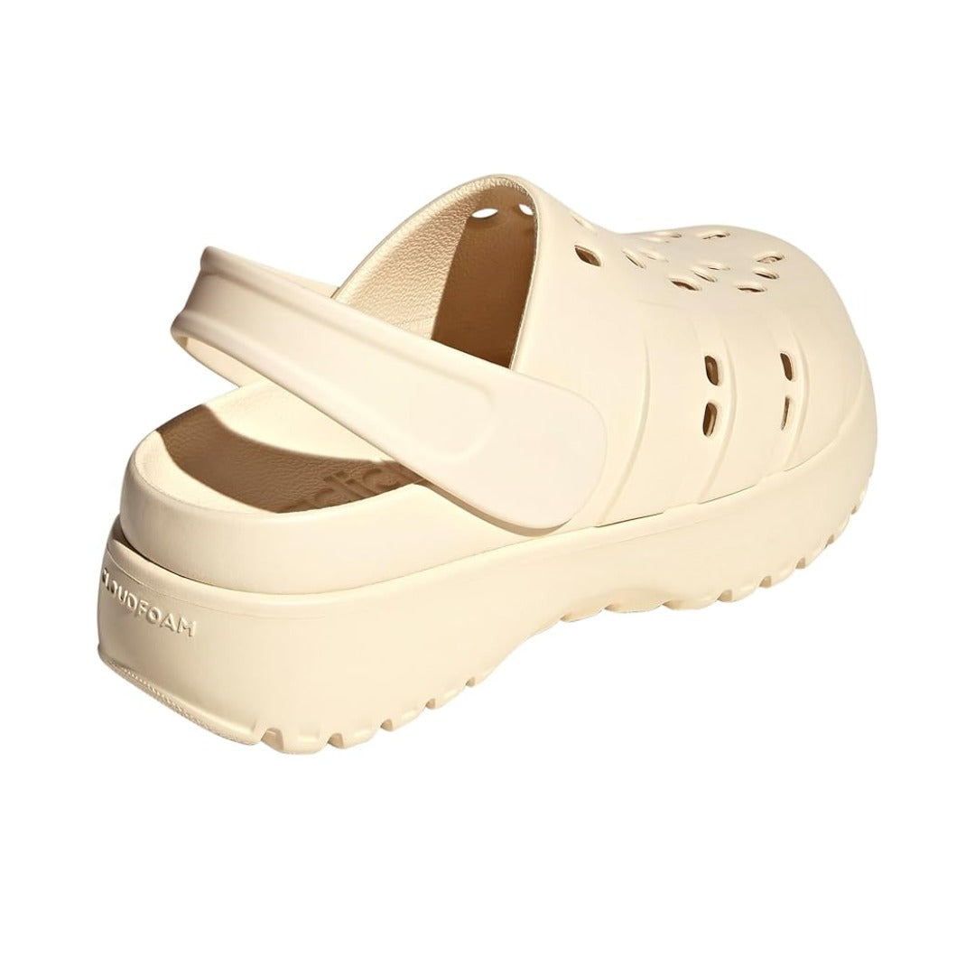 adidas WOMEN'S ADILETTE CLOG PLATFORM SLIDE SANDALS - Wonder White