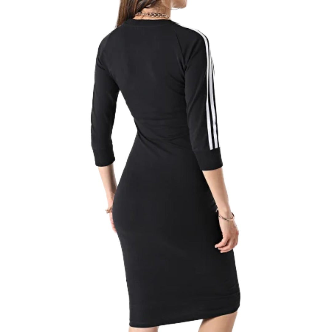 adidas Women's 3 Stripes Dress -Black