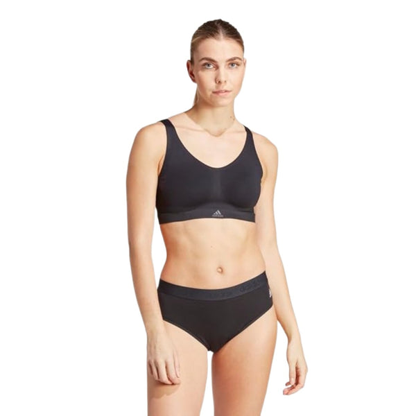 adidas Women's Naked Seamless 2 Ply Bra - Black/Forged Iron