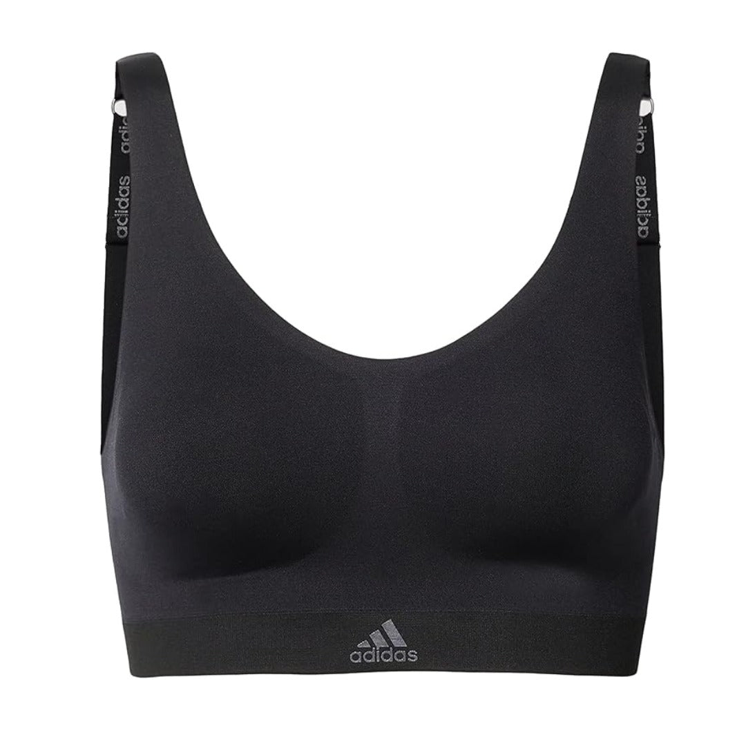 adidas Women's Naked Seamless 2 Ply Bra - Black/Forged Iron