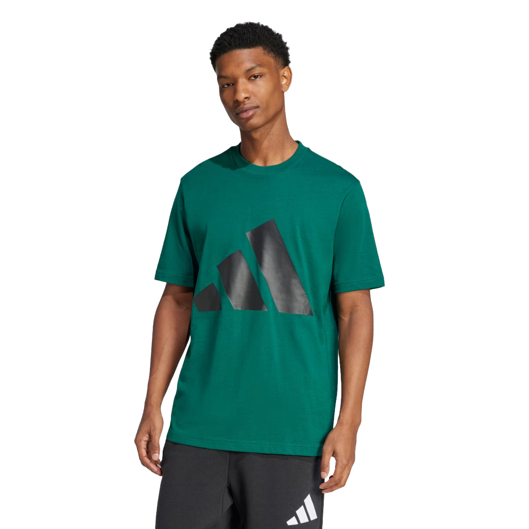 adidas Men's Essentials Big Logo Tee in classic crewneck style with bold chest logo
