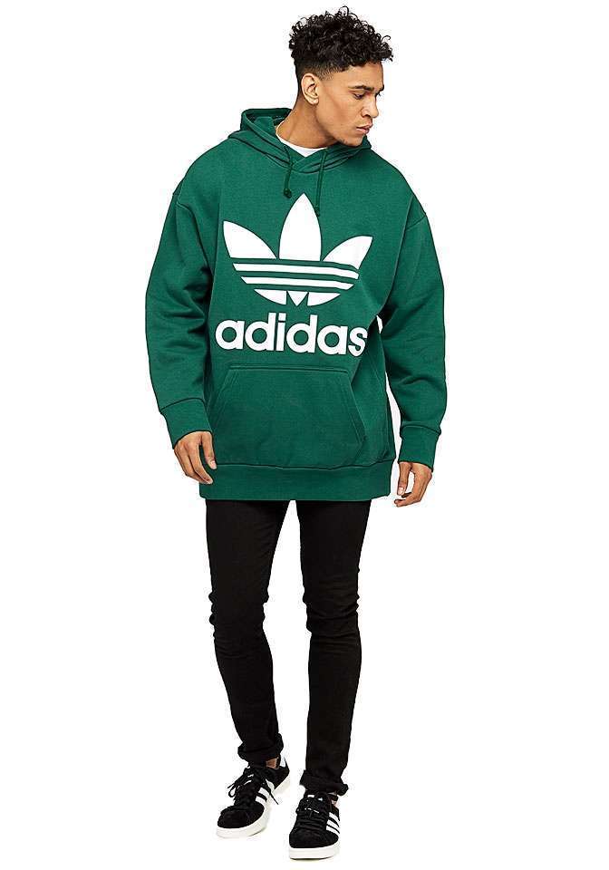 adidas Men's Trefoil Over Hoodie(Green)