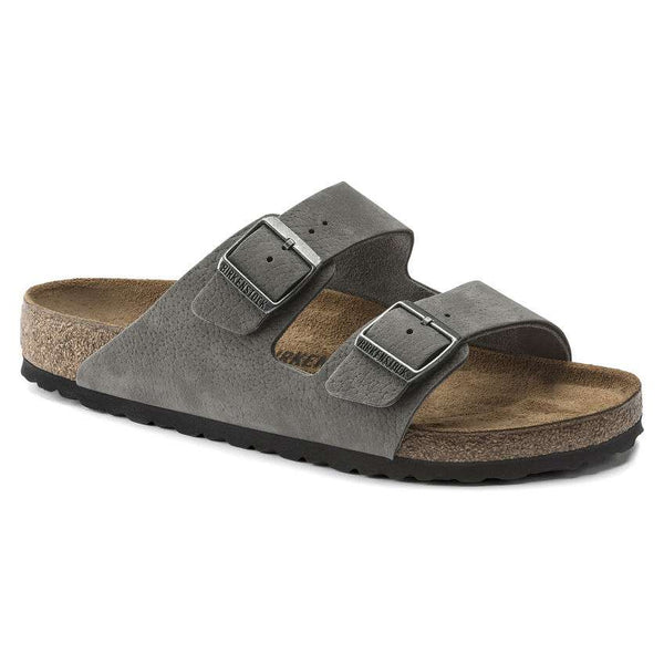 Birkenstock Arizona Nubuck Leather Sandal - Desert Buck Whale Gray