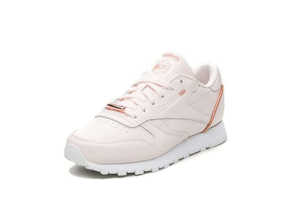 Reebok Women's Classic Leather HW Shoes,BS9880,Pale Pink/White/Rose Gold