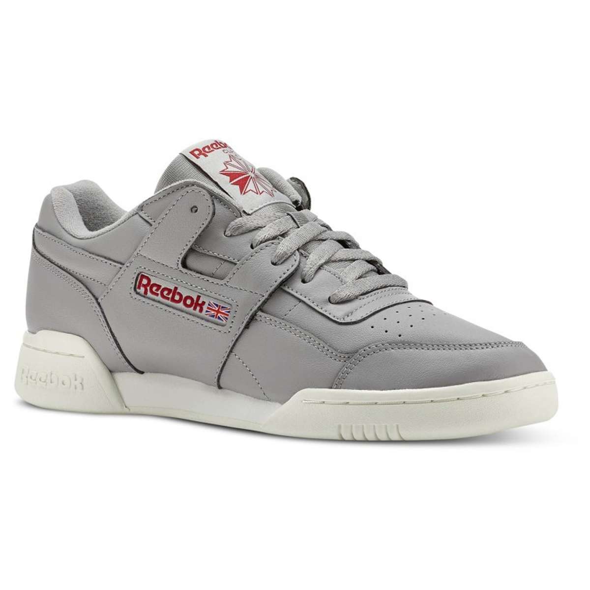 Reebok Men's Workout Plus MU Shoes,CN4967,Vintage-MGH Solid Grey/Power Red
