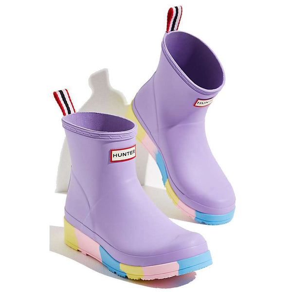 HUNTER Women's Play Short Stripe Sole Rain Boots Lavender Mist